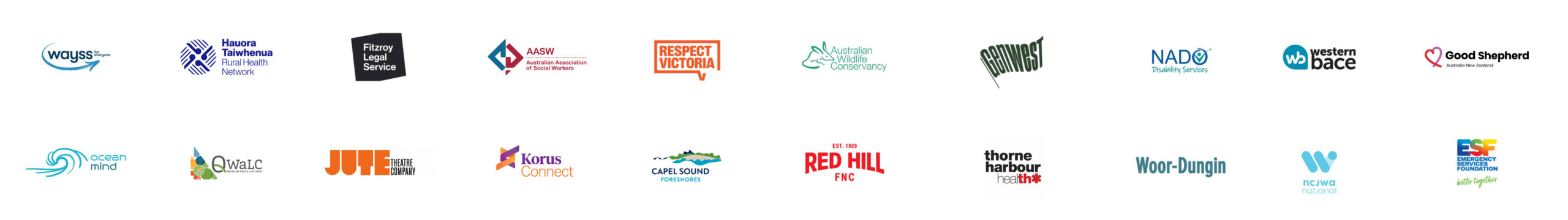 Two-row strip of partner and sponsor logos for a collaboration or event0406.